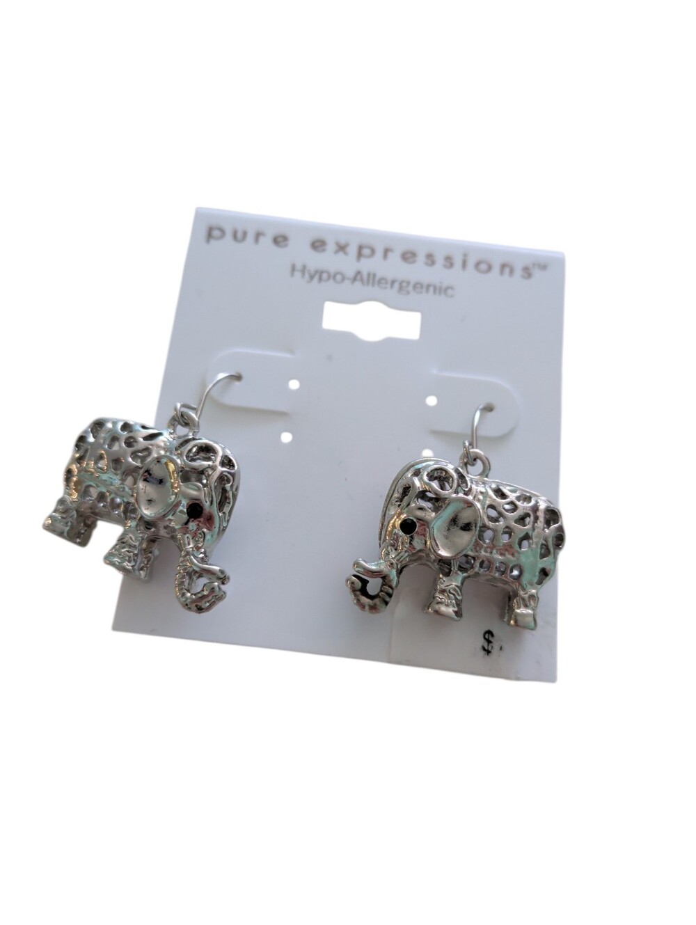 New Pure Expressions Hypoallergenic Elephants Earrings